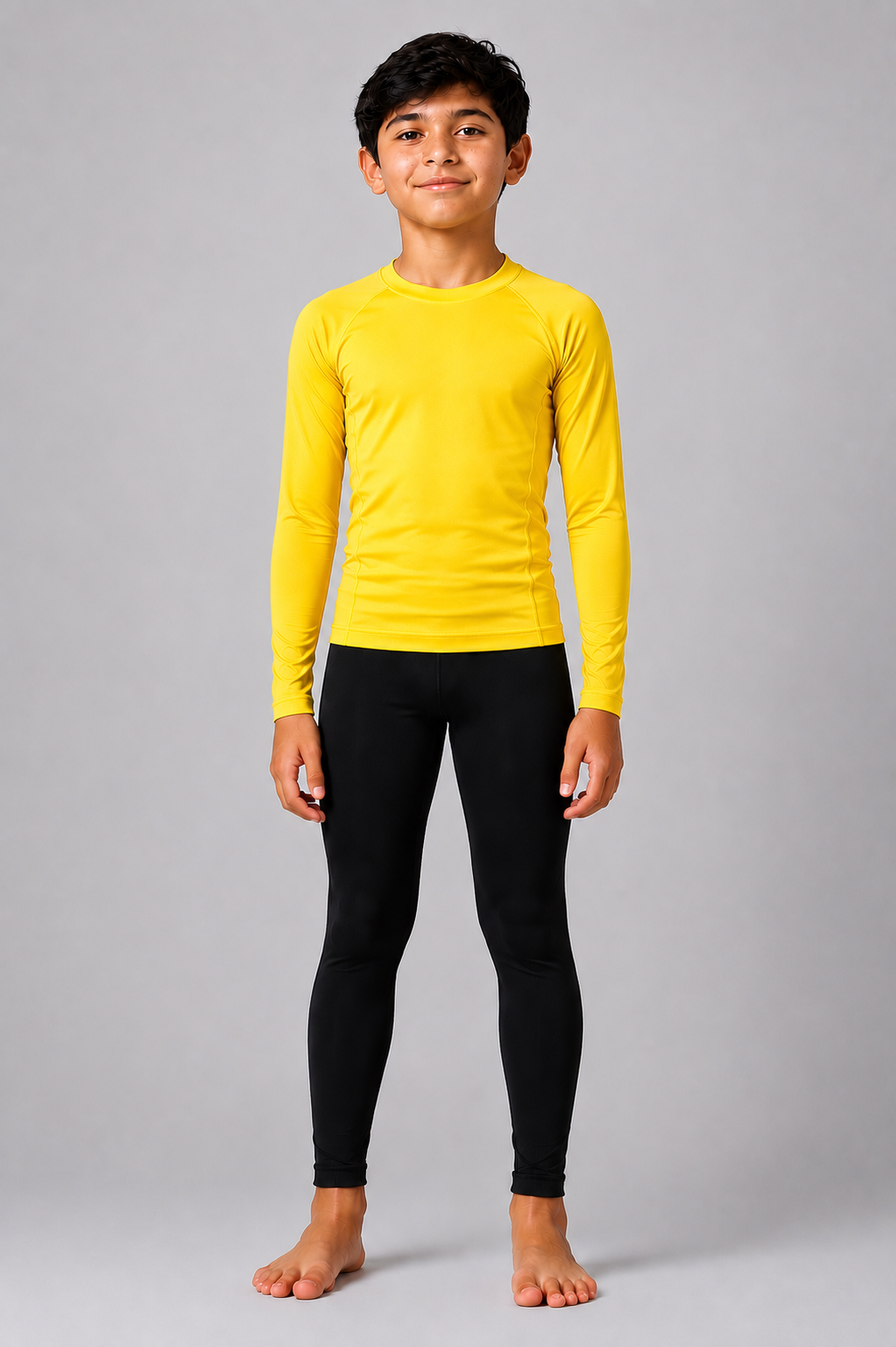 Yellow Long Sleeve Rash Guard for Kids