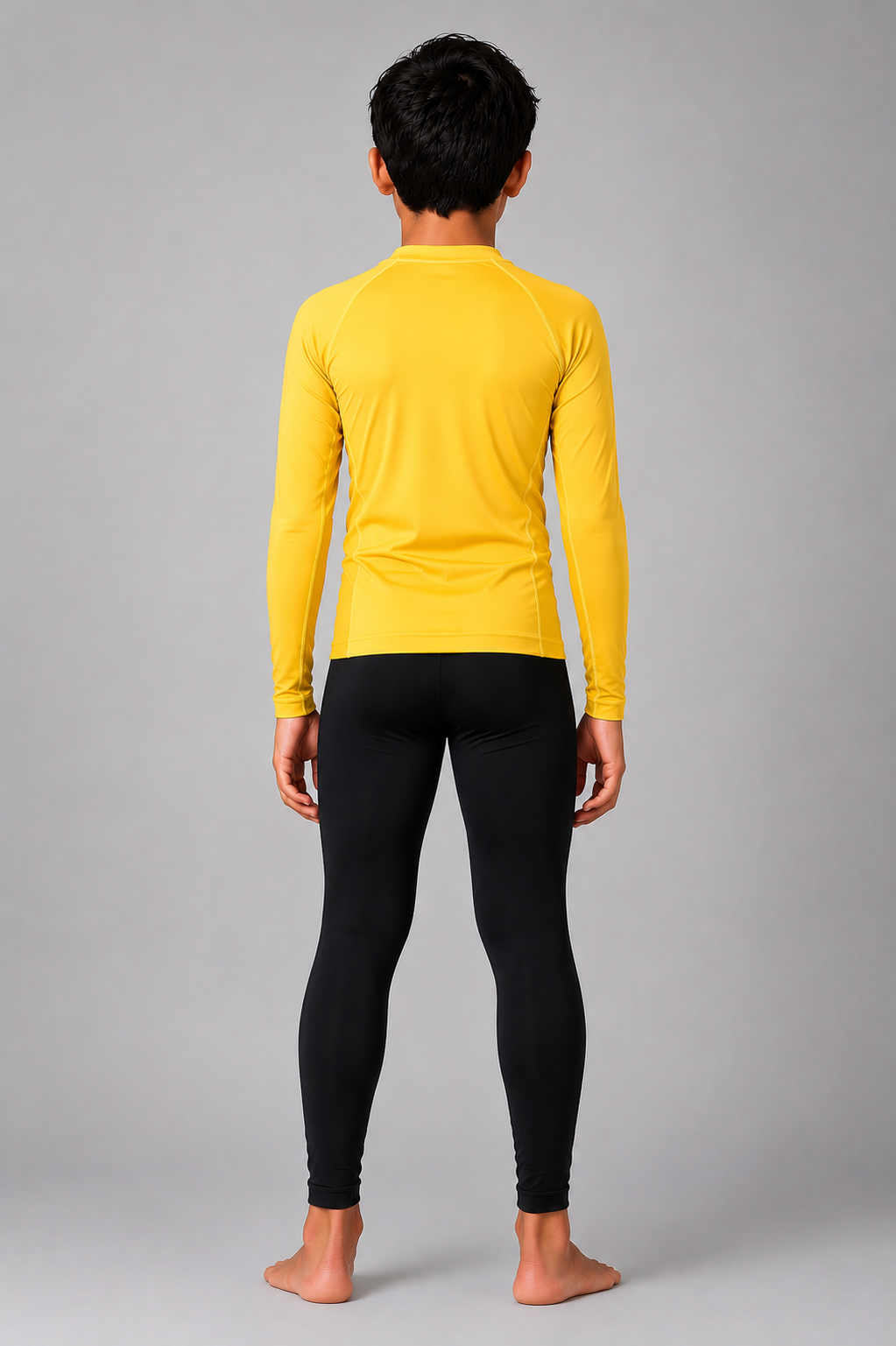 Yellow Long Sleeve Rash Guard for Kids